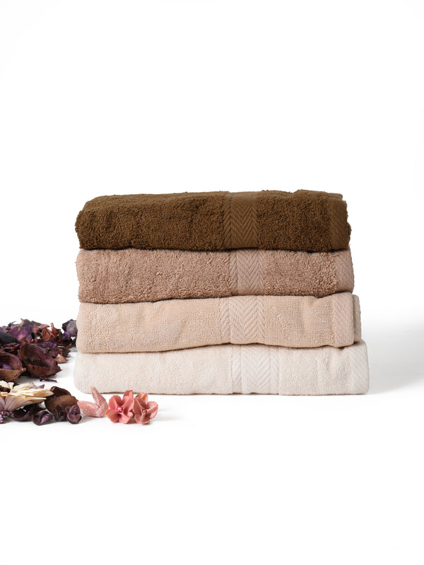 طقم فوط قطن 100% 4 قطع (50*100) desert sand