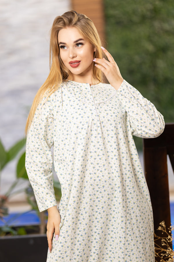 قميص طويل بكم DITSY DAISY BLUE