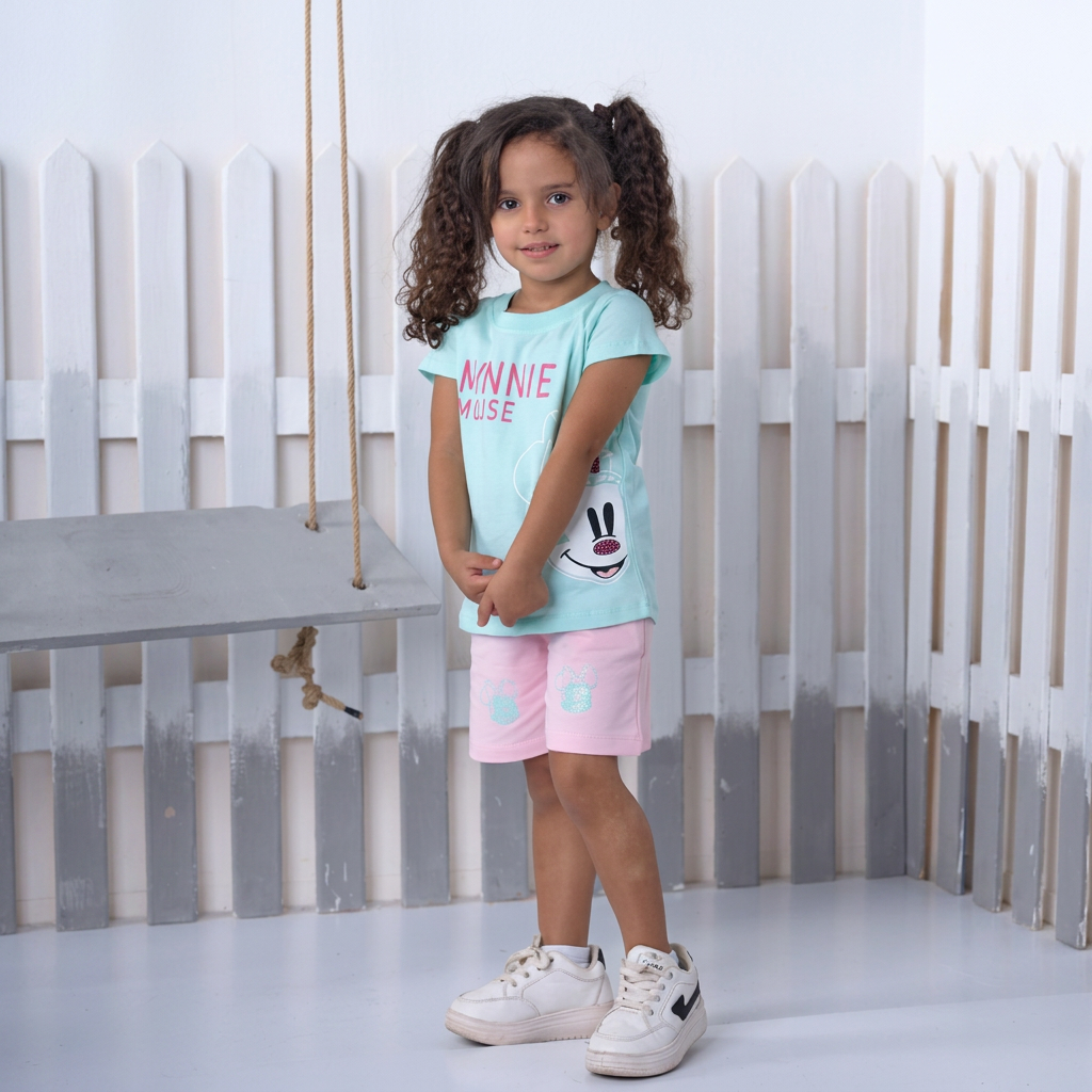 "minnie mouse" pajama short set