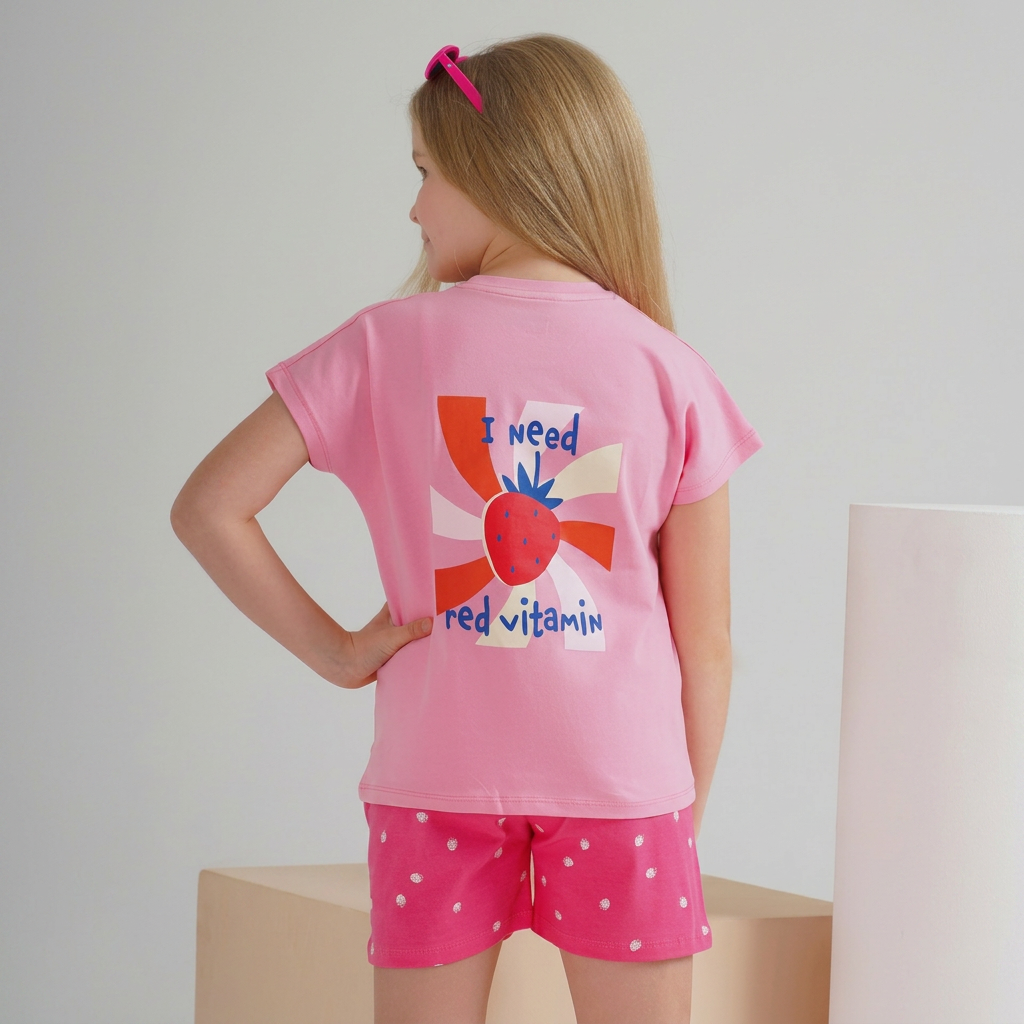 "strawberry" pajama short set