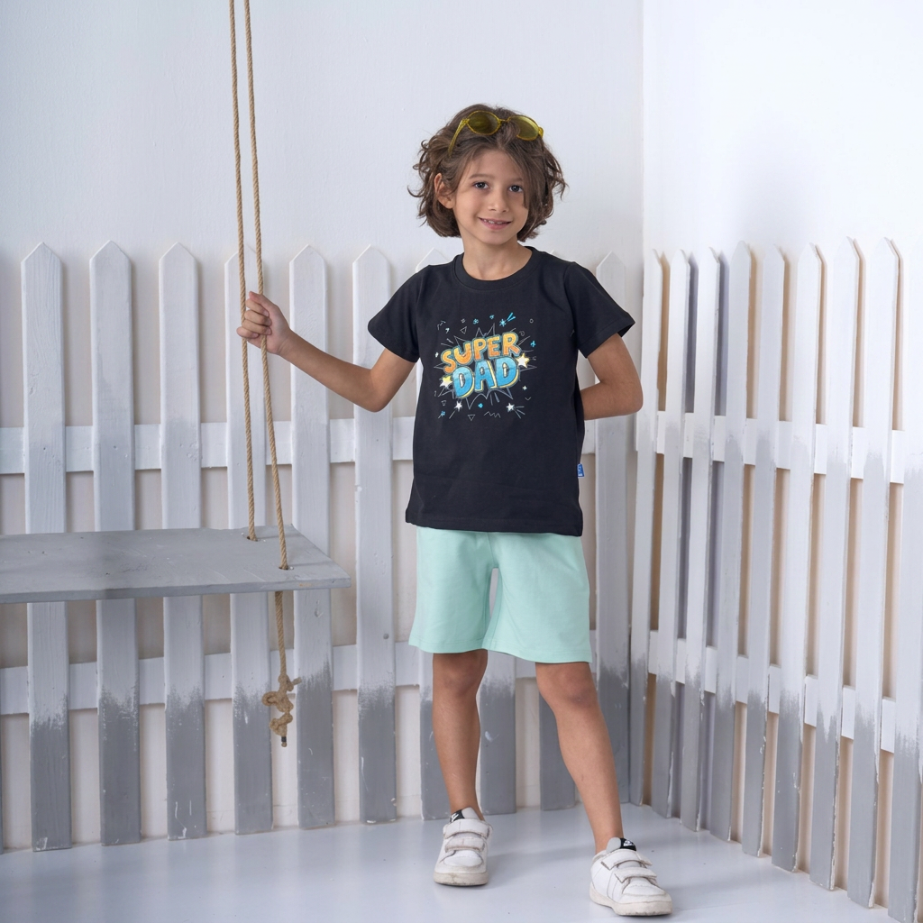 "super Dad" pajama short set