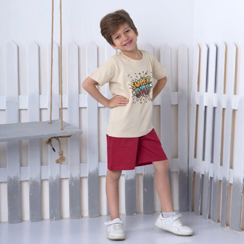 "super Dad" pajama short set