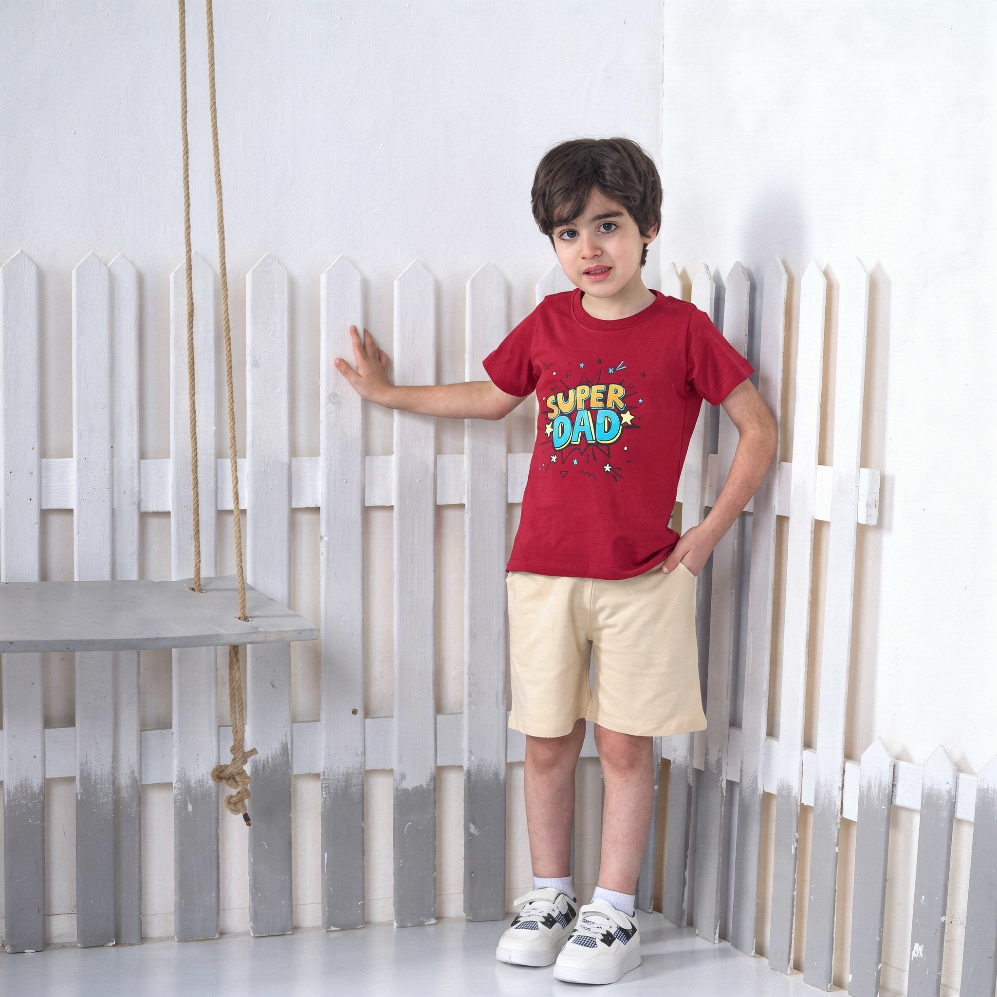 "super Dad" pajama short set