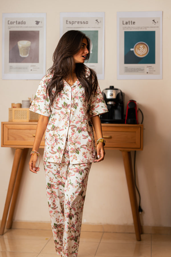 بيجاما نصف كم زرار desert rose