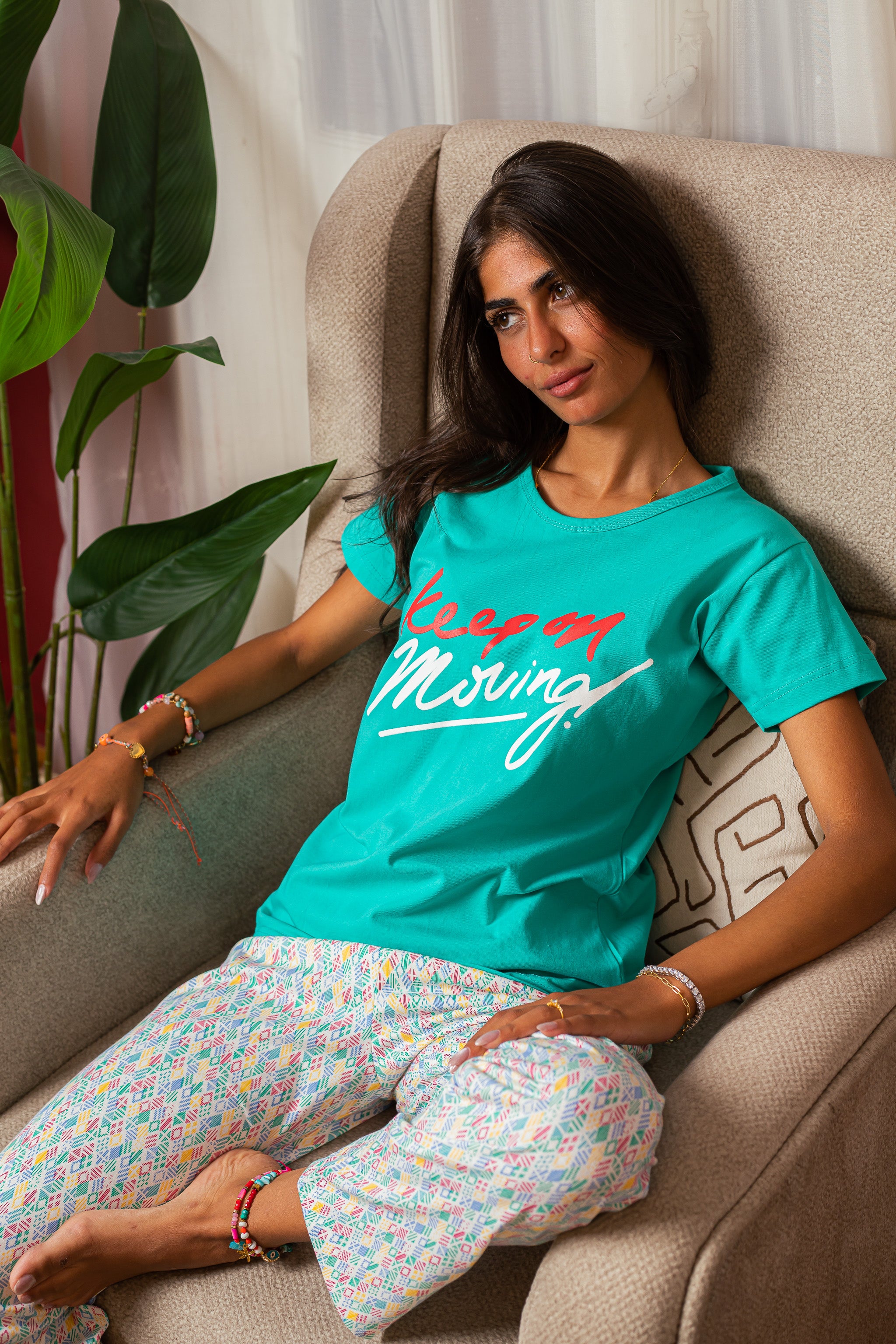 بيجاما حريمي بنطلون keep moving