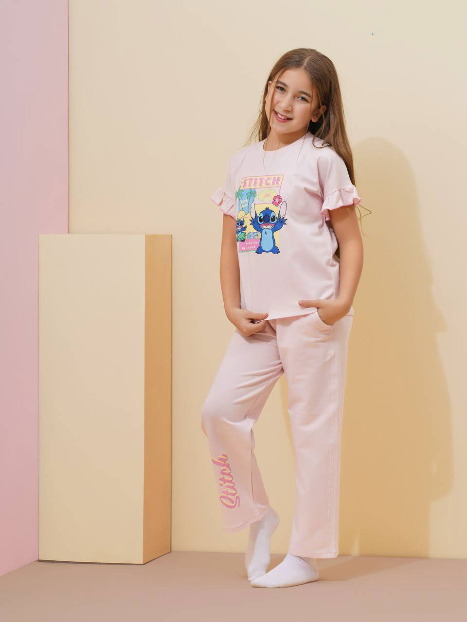 "stitch beach" pajama set