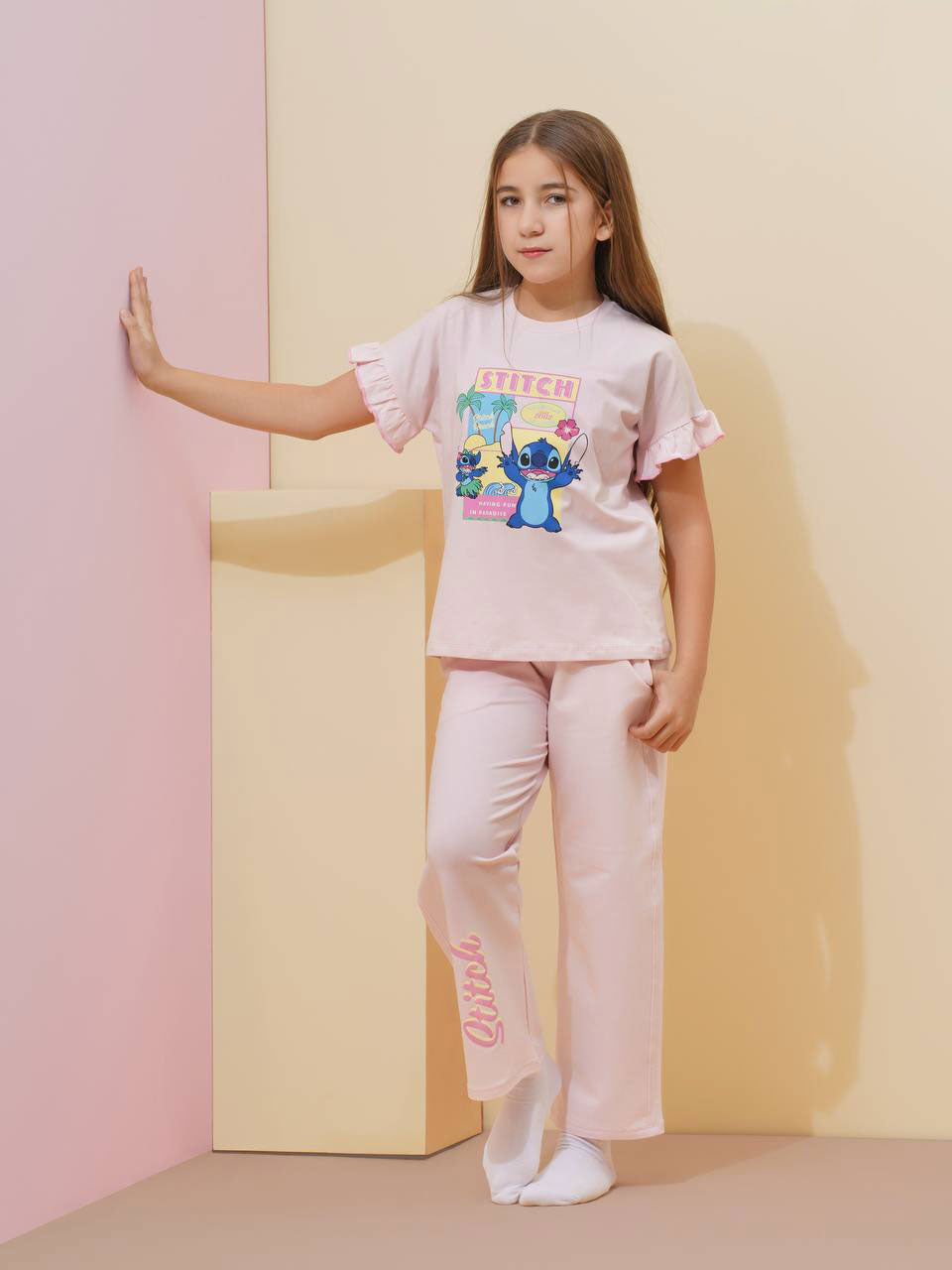 "stitch beach" pajama set