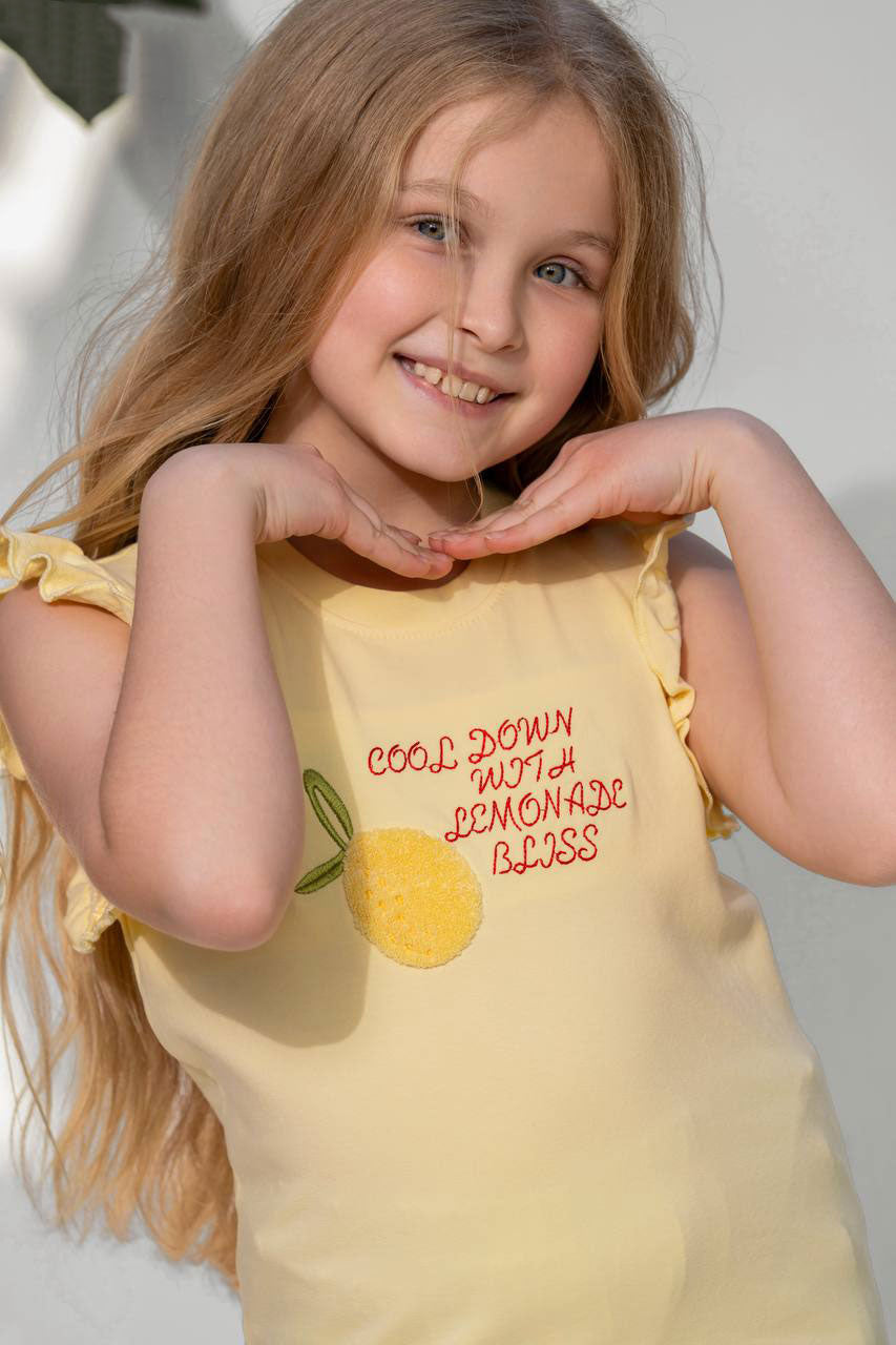 "lemon" pajama short set