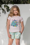 "stay groovy" pajama short set